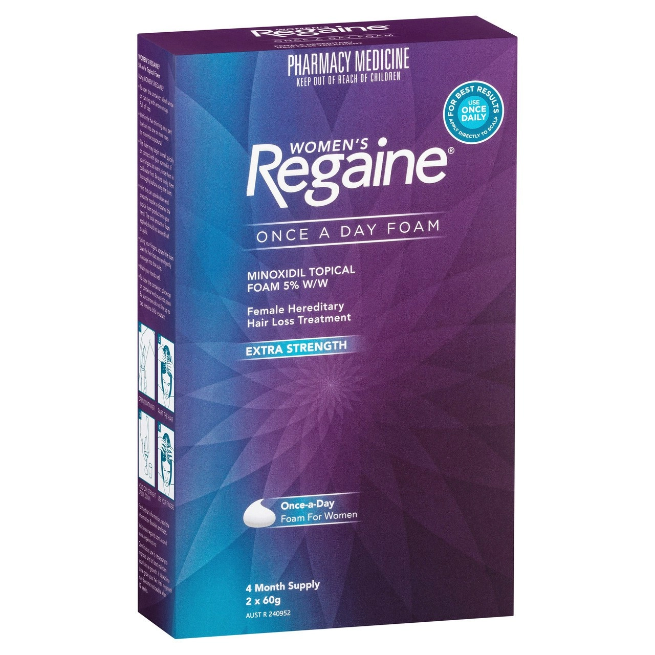 Regaine Women's Extra Strength Minoxidil Foam Hair Regrowth Treatment 2 x 60g