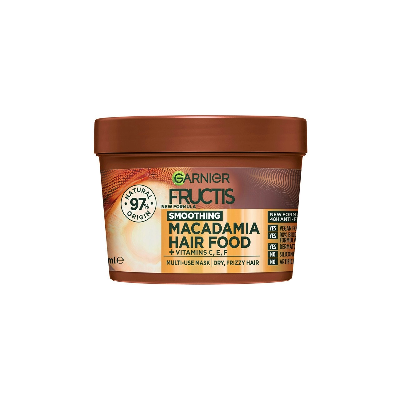 Garnier Fructis Hair Food Smoothing Macadamia Mulit Use Treatment for Dry & Unruly Hair 390ml