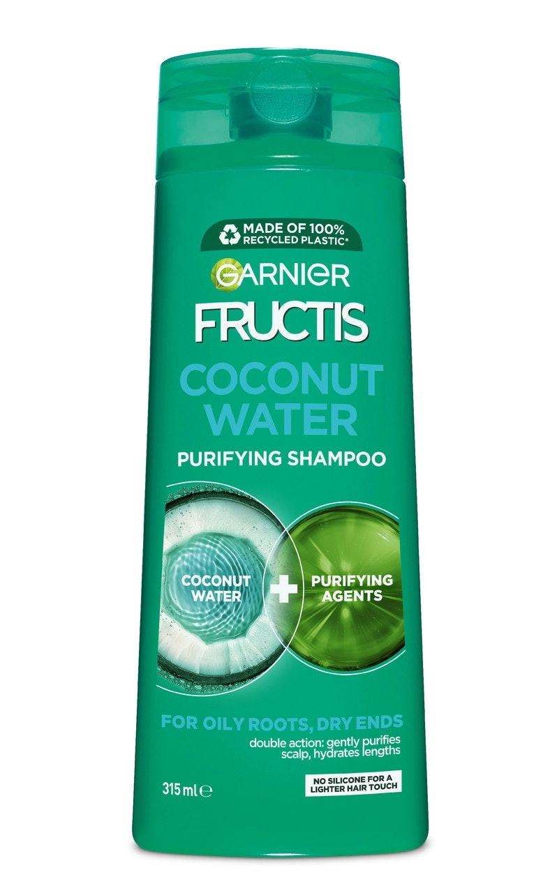 Garnier Fructis Coconut Water Shampoo 315ml for Oily Roots, Dry Ends