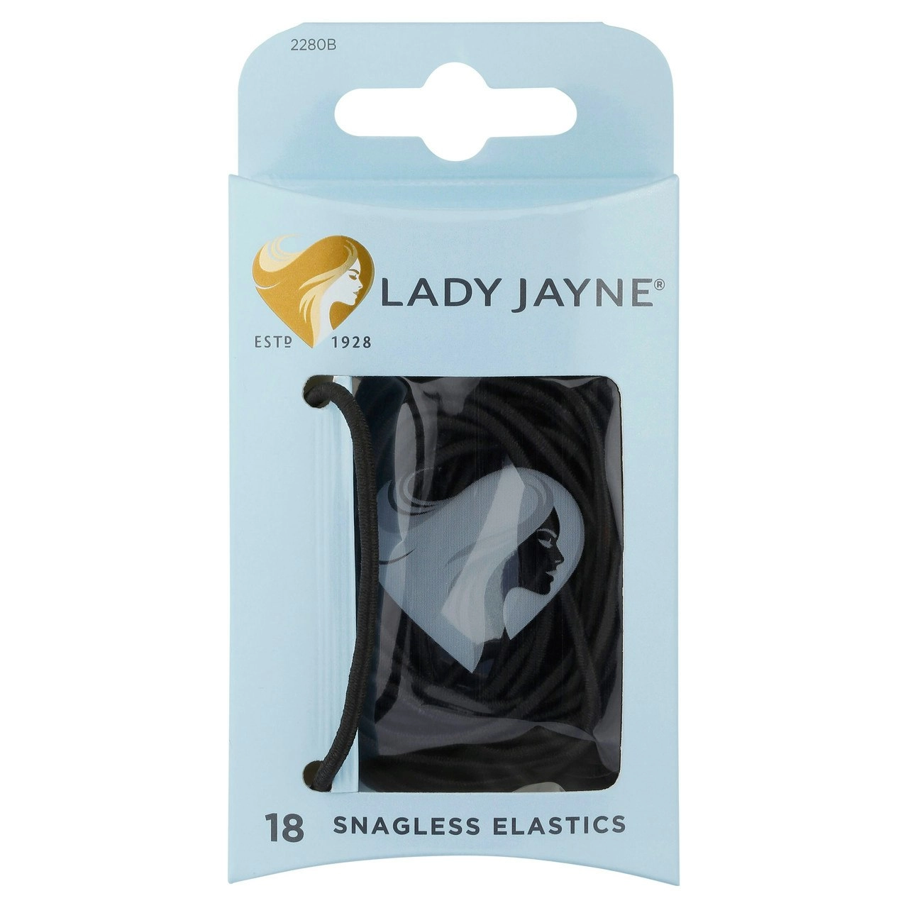 Lady Jayne Black Snagless Elastics - Pk18