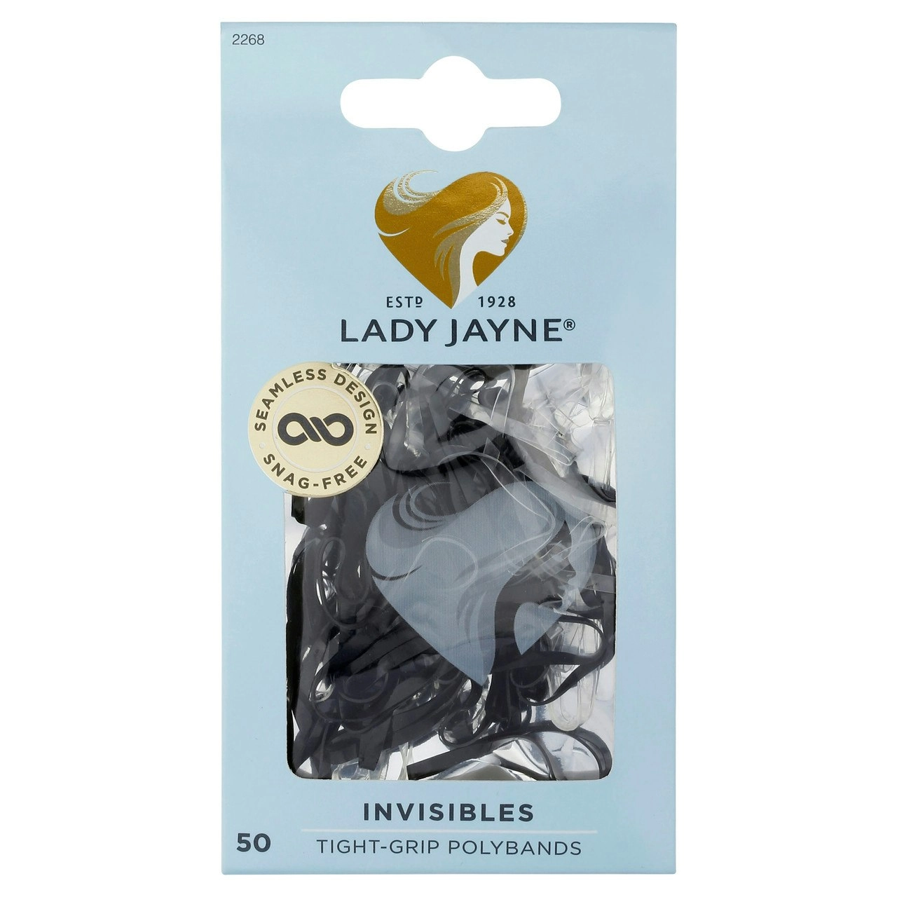 Lady Jayne Black Snagless Elastomer Elastics - Pk50