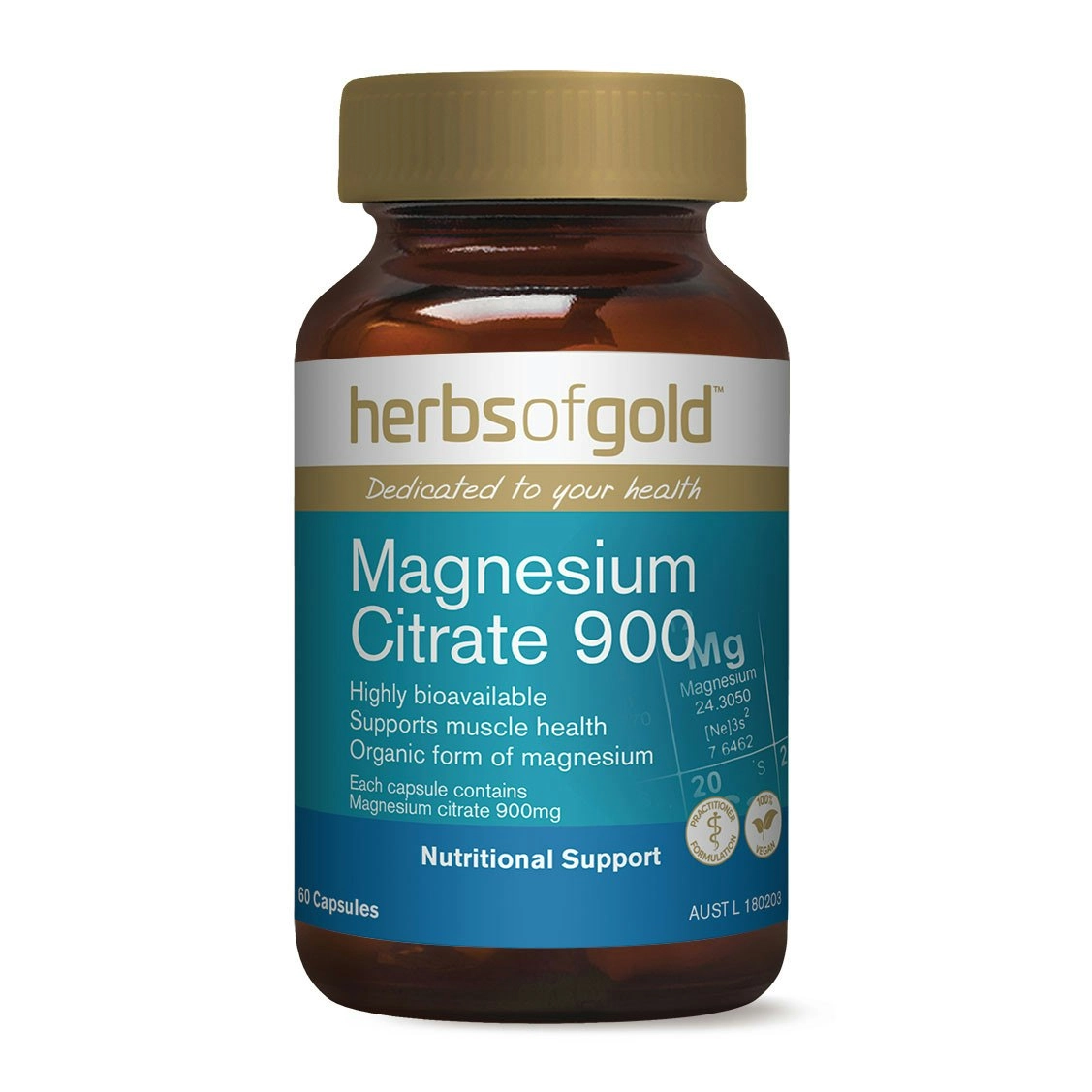 Herbs Of Gold Magnesium Citrate 900 60 Capsules