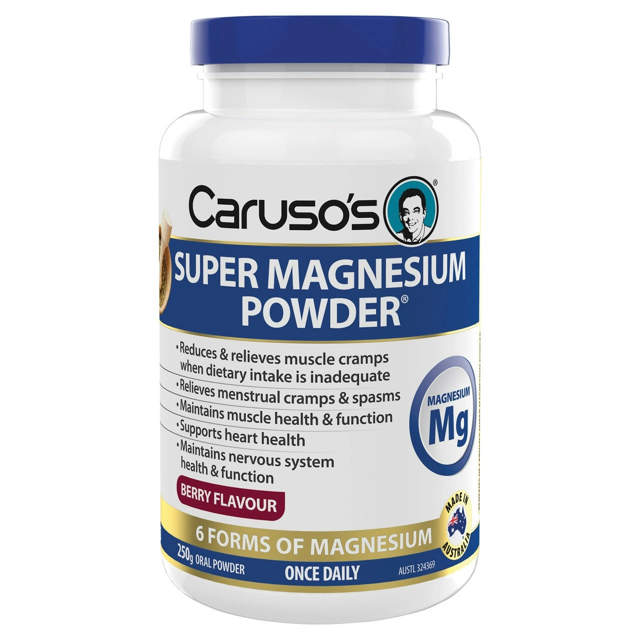 Caruso's Super Magnesium Powder Berry 250g