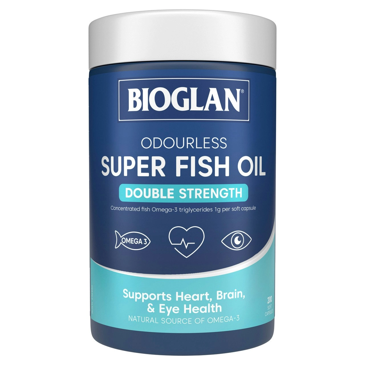 Bioglan Odourless Super Fish Oil Double Strength 200 Capsules