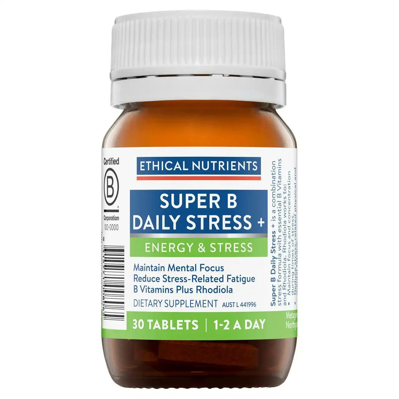 Ethical Nutrients Super B Daily Stress + 30 Tablets