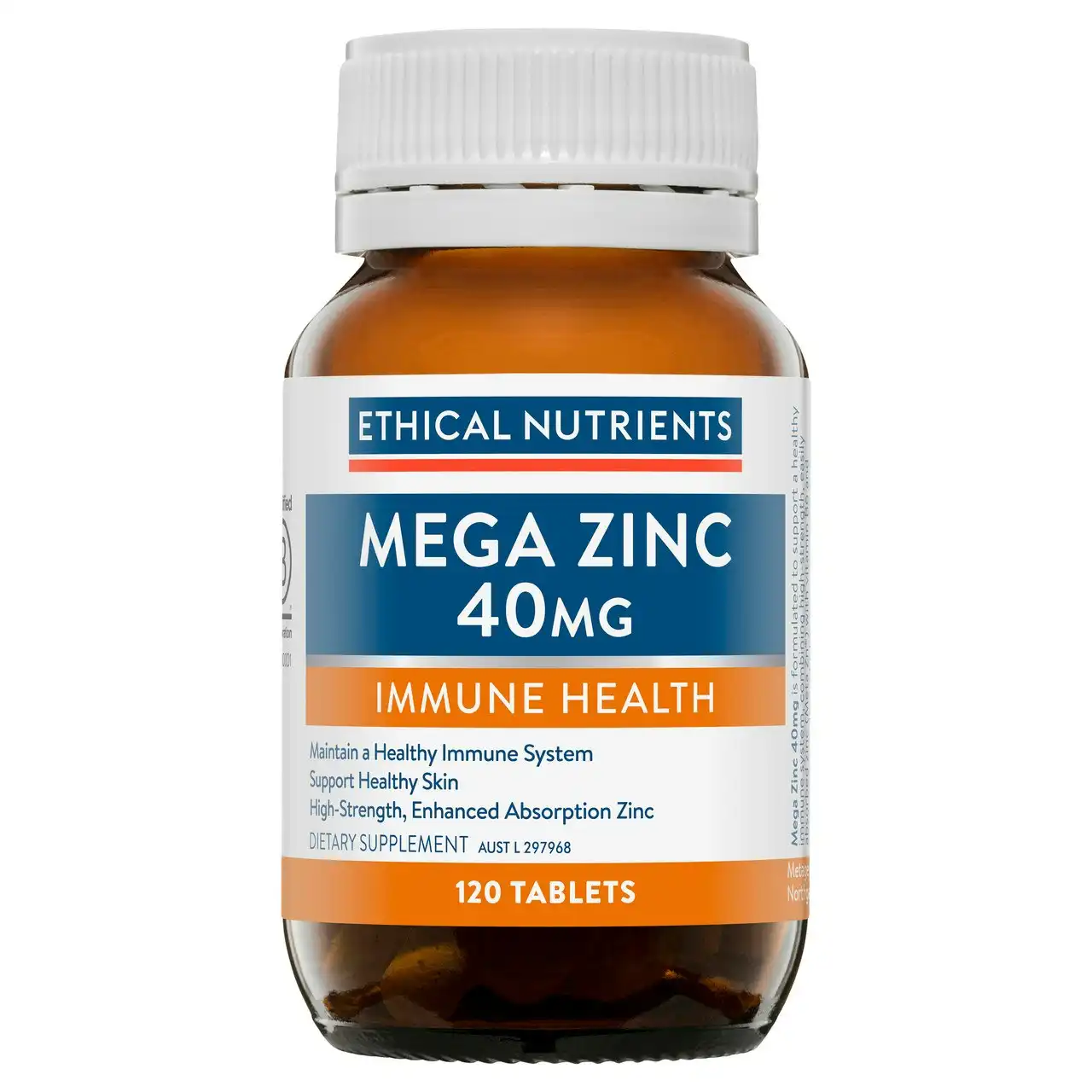 Ethical Nutrients Mega Zinc 40mg 120 Tablets