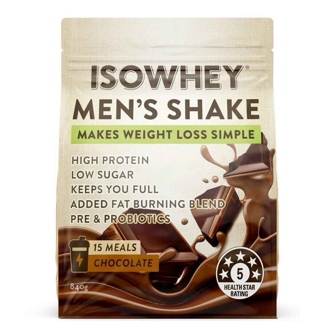 IsoWhey Men's Shake Chocolate 840g