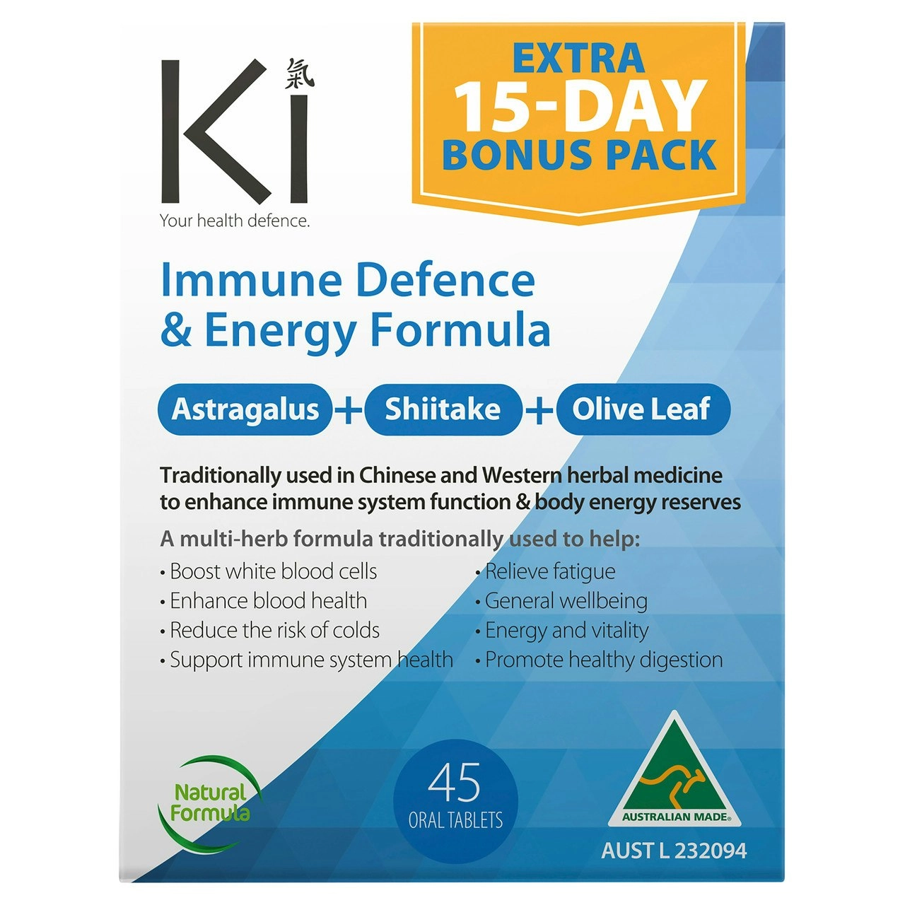 Ki Immune Defence & Energy Formula 45 Tablets