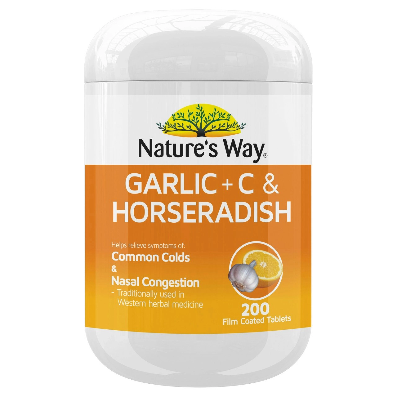 NATURE'S WAY GARLIC + VITAMIN C & HORSERADISH 200s