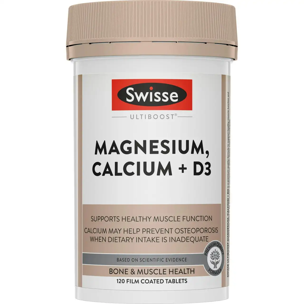 Swisse Ultiboost Magnesium, Calcium + D3 120 Tablets