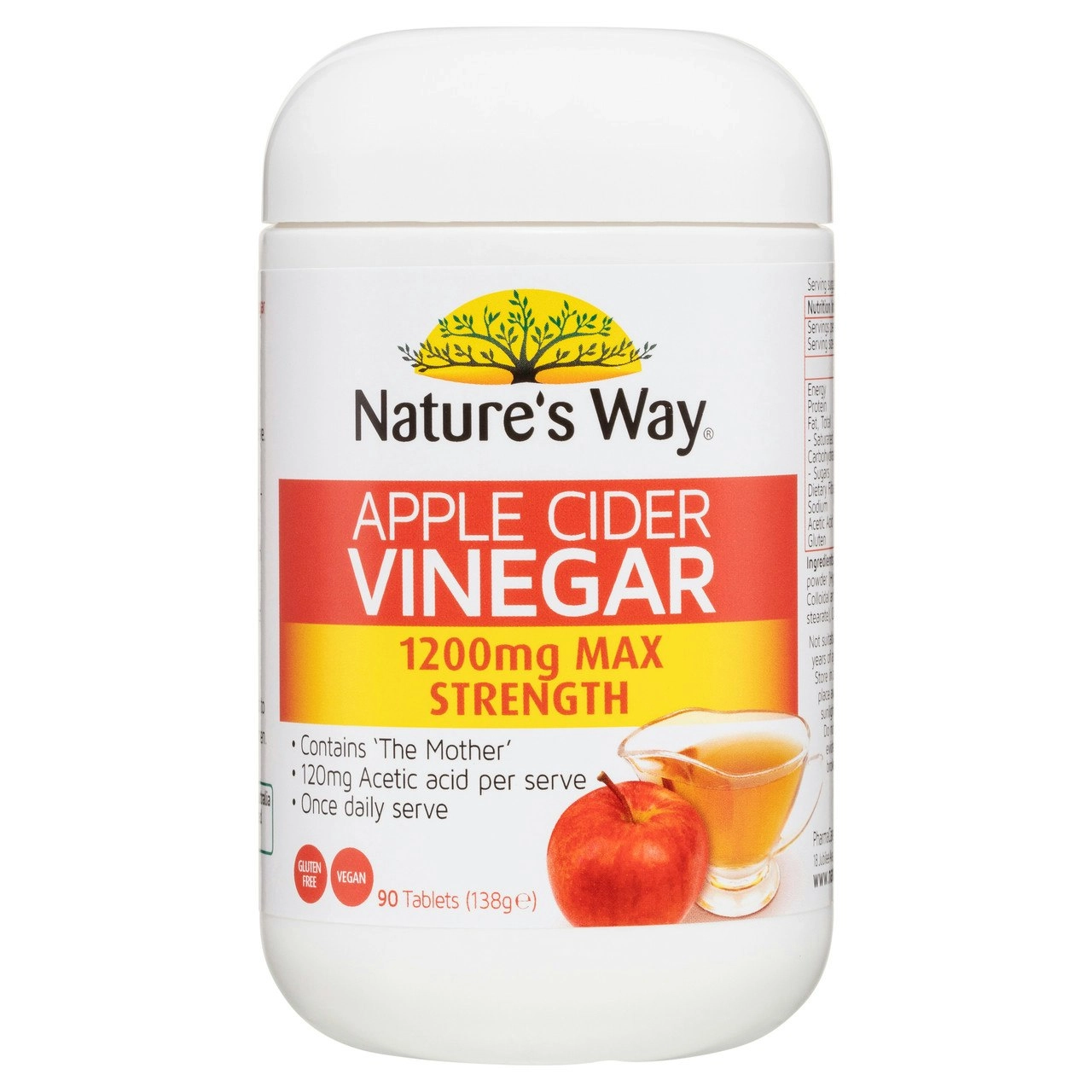 Nature's Way Superfoods Apple Cider Vinegar Max 1200mg 90 Tablets