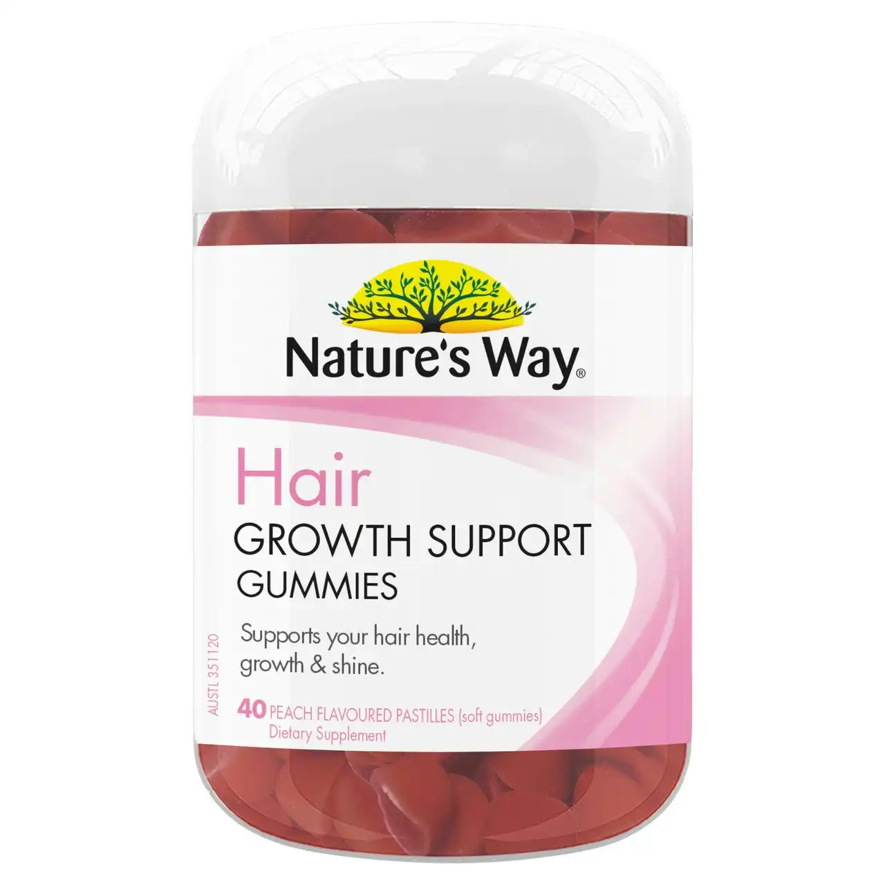 Nature's Way Hair Growth Support Gummies Peach 40 Pack