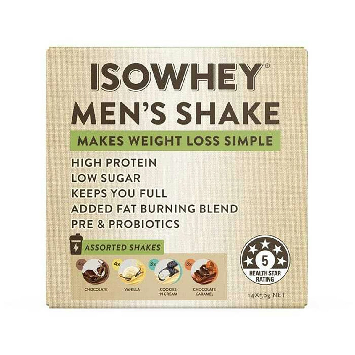 IsoWhey Men's Shake Assorted Pack 14 x 56g