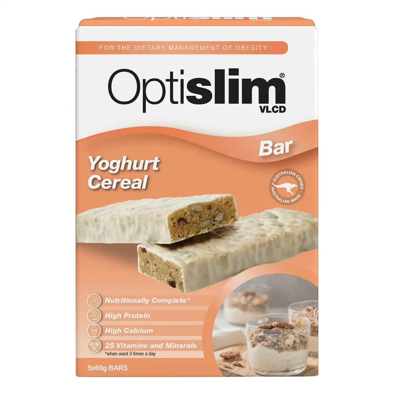Optislim VLCD Yoghurt Cereal Bar 5x60g