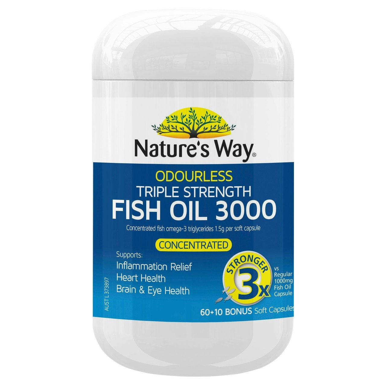 Nature's Way Triple Strength Fish Oil 3000 Capsules 60+10