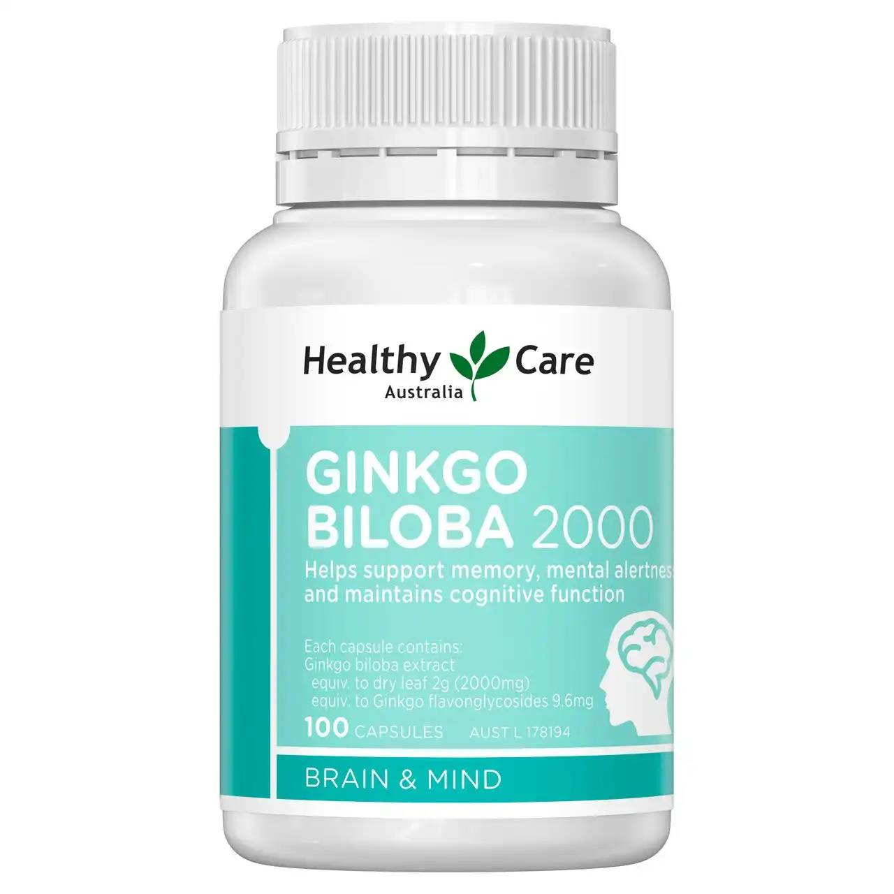 Healthy Care Ginkgo Biloba 2000mg 100 Capsules