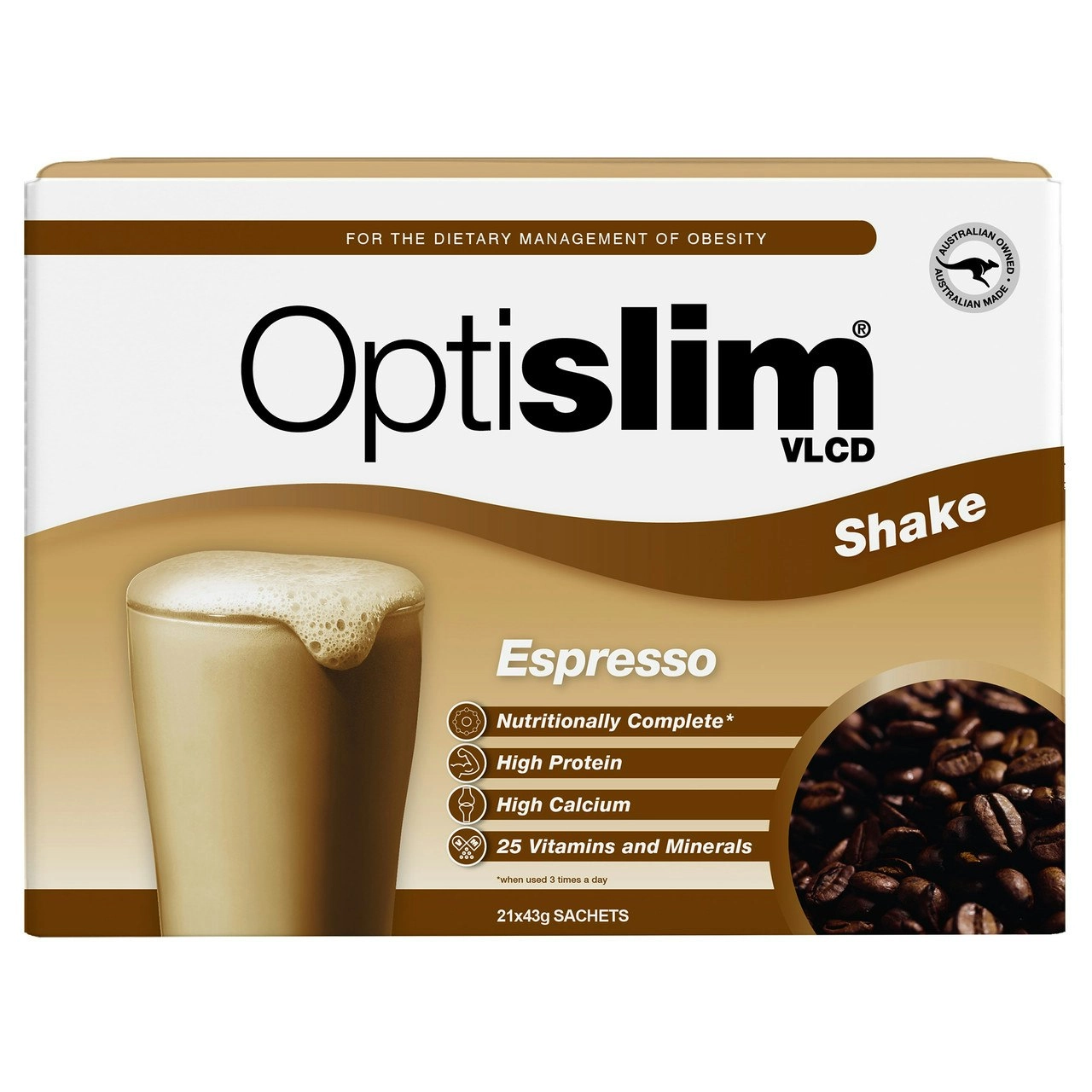 Optislim VLCD Shake Espresso 21x43g