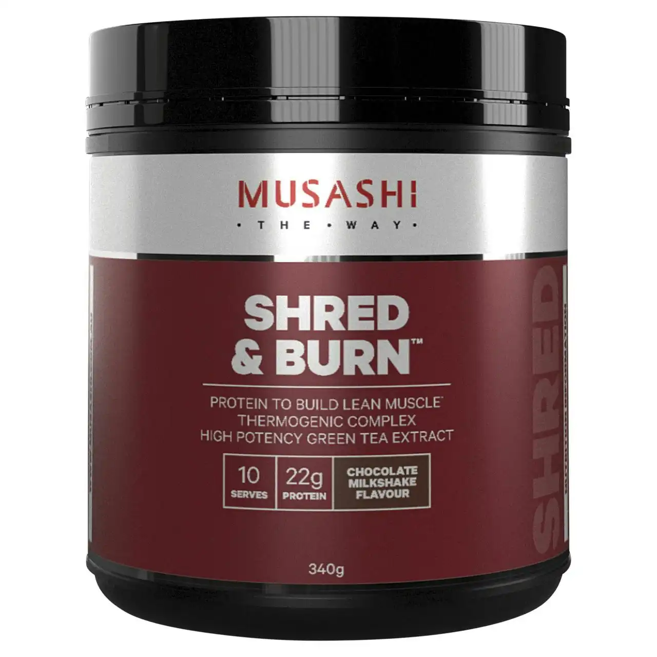 Musashi Shred & Burn Protein Powder Chocolate Milkshake 340g