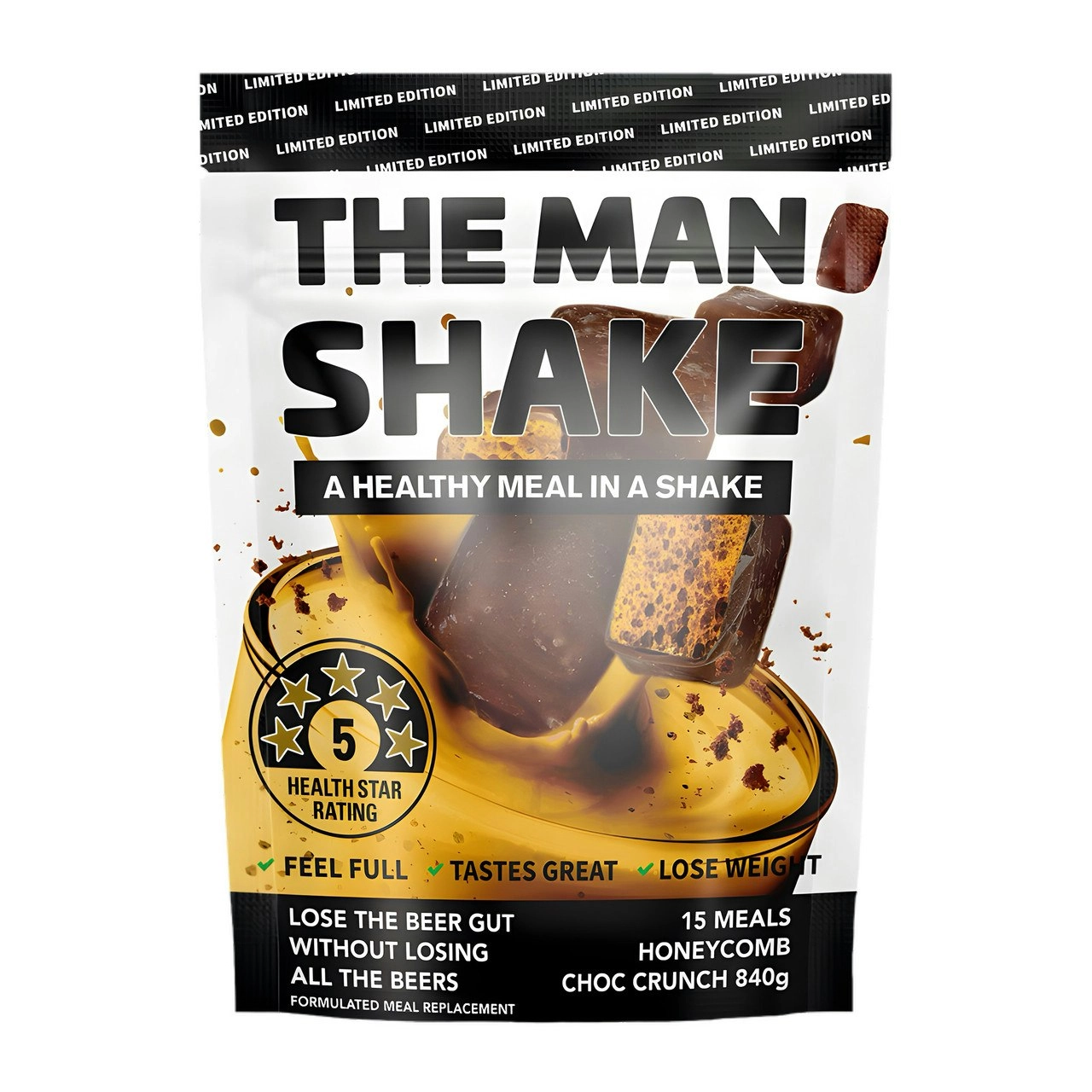 The Man Shake Choc Honeycomb Flavour 840g