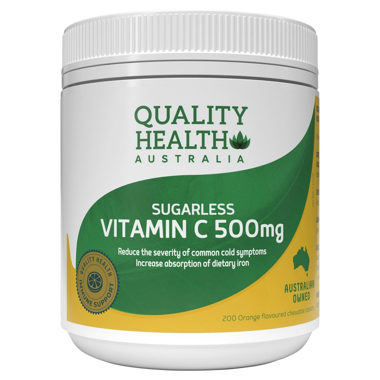 Quality Health Australia Sugarless Vitamin C 500mg 200s