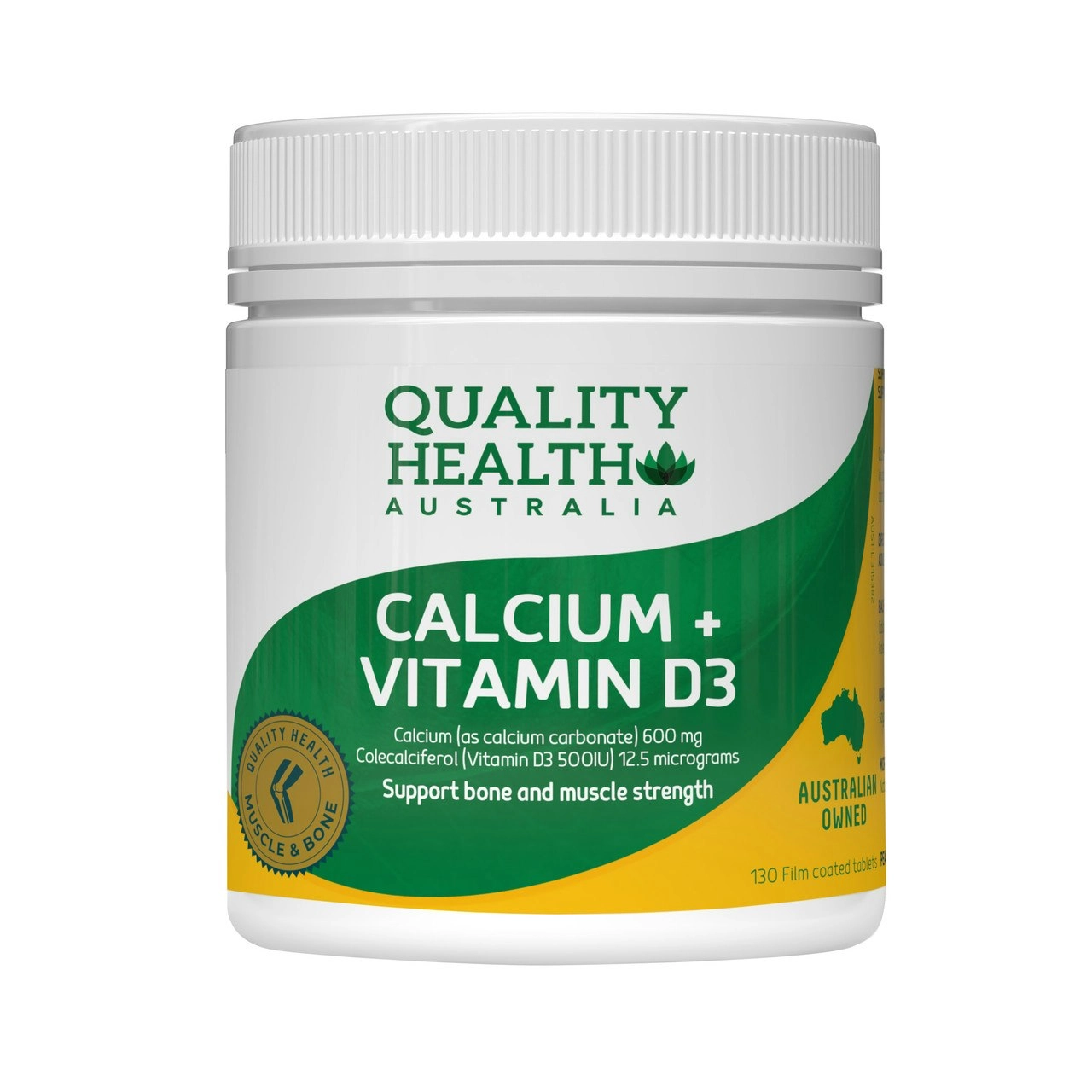 Quality Health Australia Calcium + Vitamin D3 130s