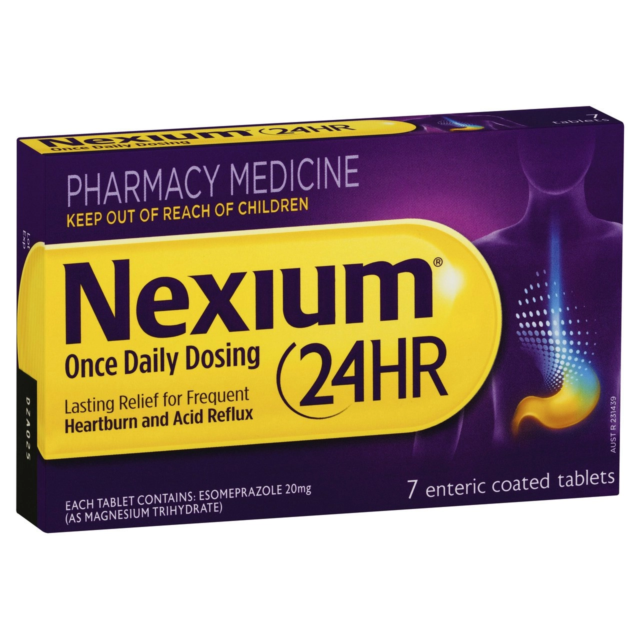 Nexium 24HR Once Daily Dosing 7 enteric coated tablets