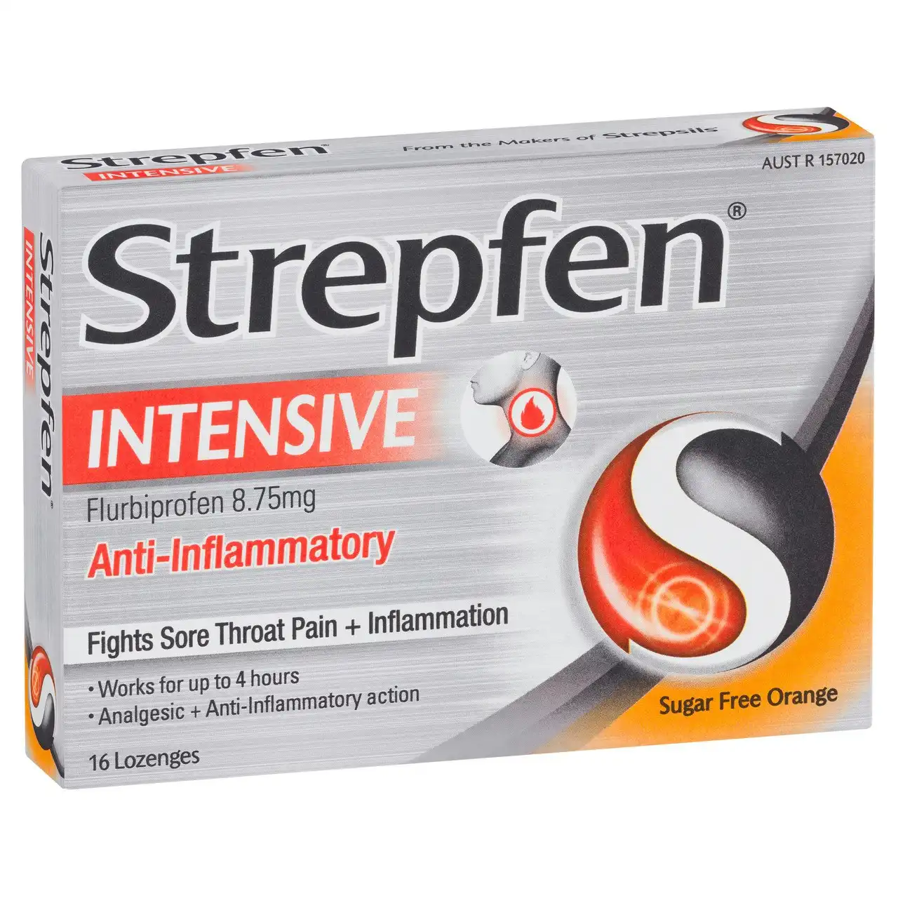 Strepfen Intensive Sugar Free Orange 16 Lozenges