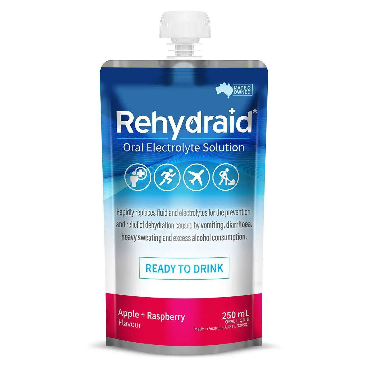 Rehydraid Oral Electrolyte Solution Apply + Raspberry Flavour 250ml