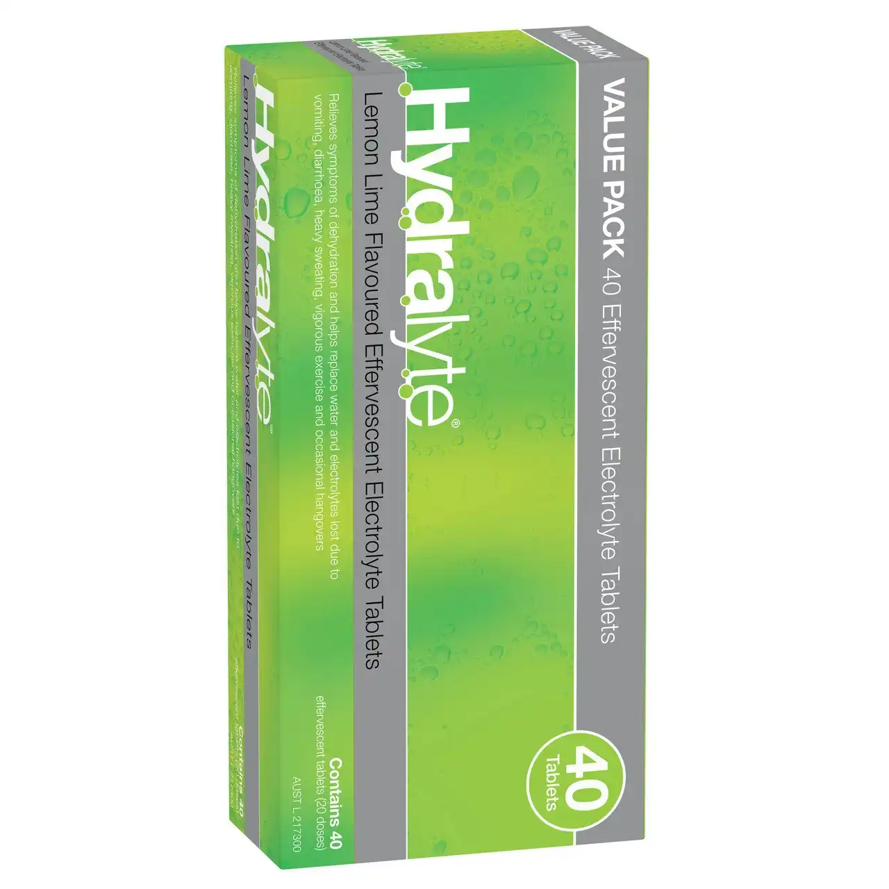 Hydralyte Effervescent Electrolyte Tablets Lemon Lime Flavoured 40 Tablets