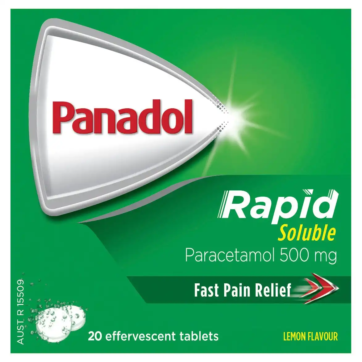 Panadol Rapid Soluble for Pain Relief, Paracetamol - 500mg 20 effervescent tablets