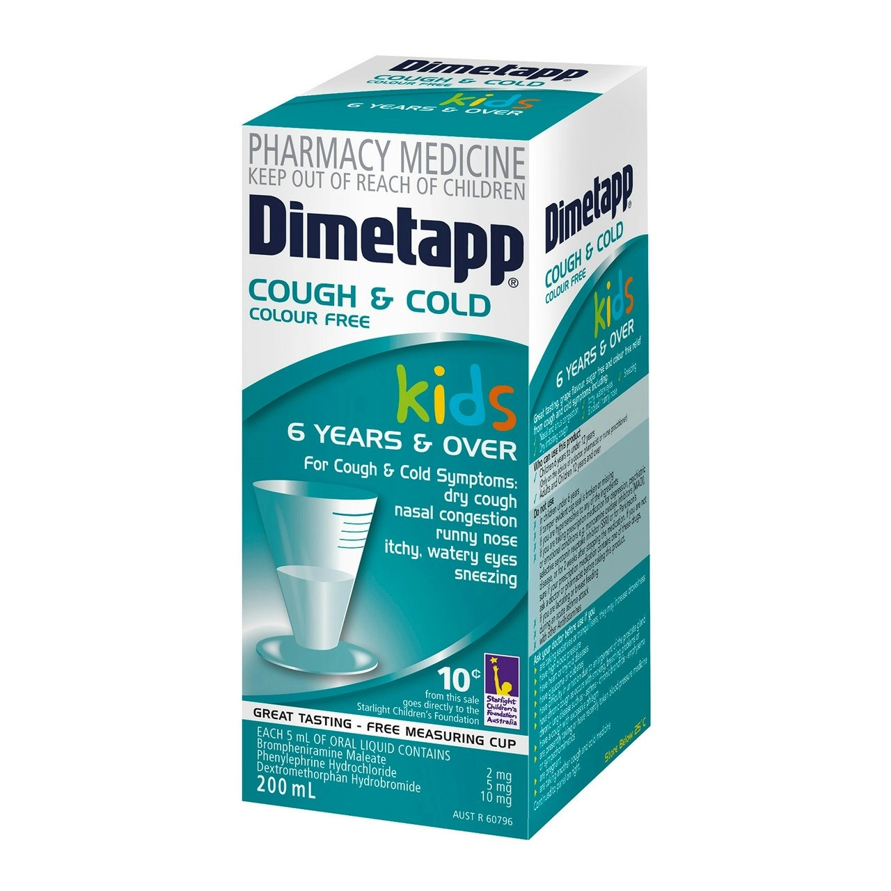 Dimetapp Cough & Cold Kids 6 Years + Colour Free 200ml