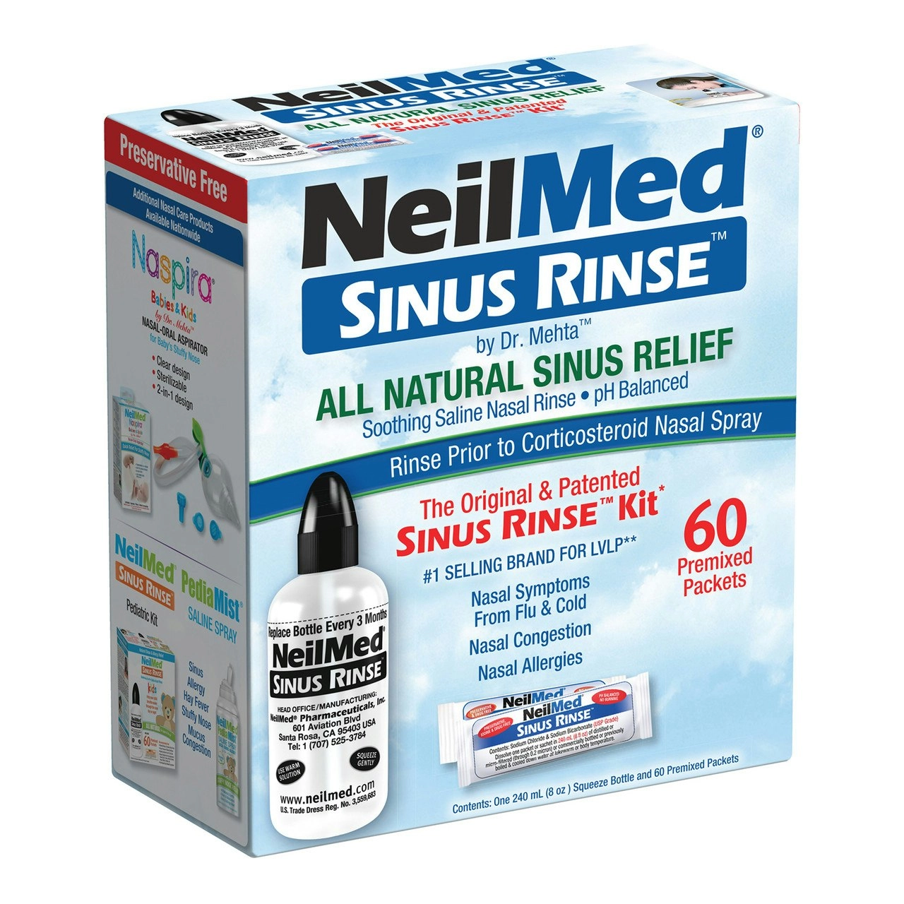 Neilmed Sinus Rinse Kit Bottle & Sachet 60