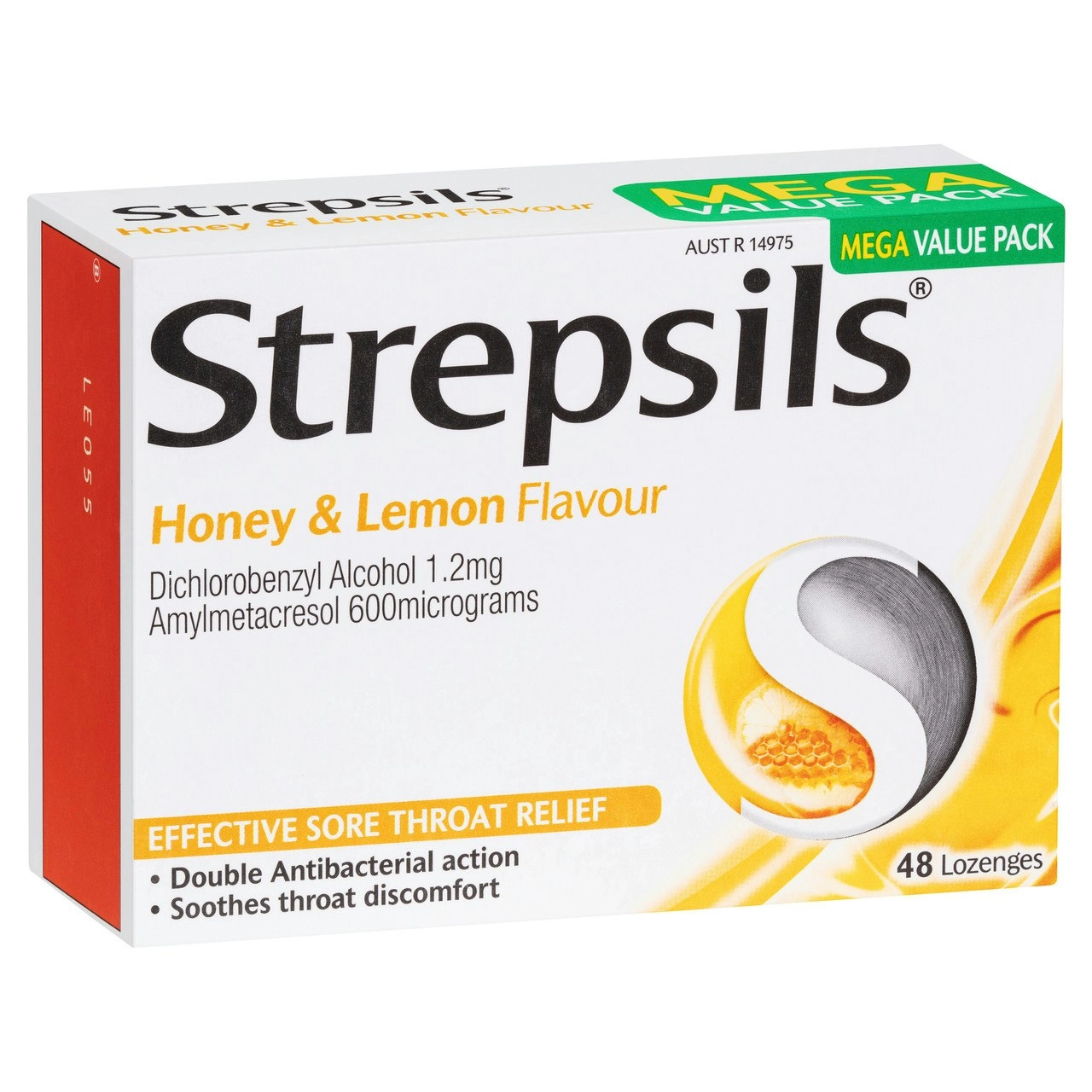 Strepsils Soothing Sore Throat Lozenges Honey and Lemon 48 Pack