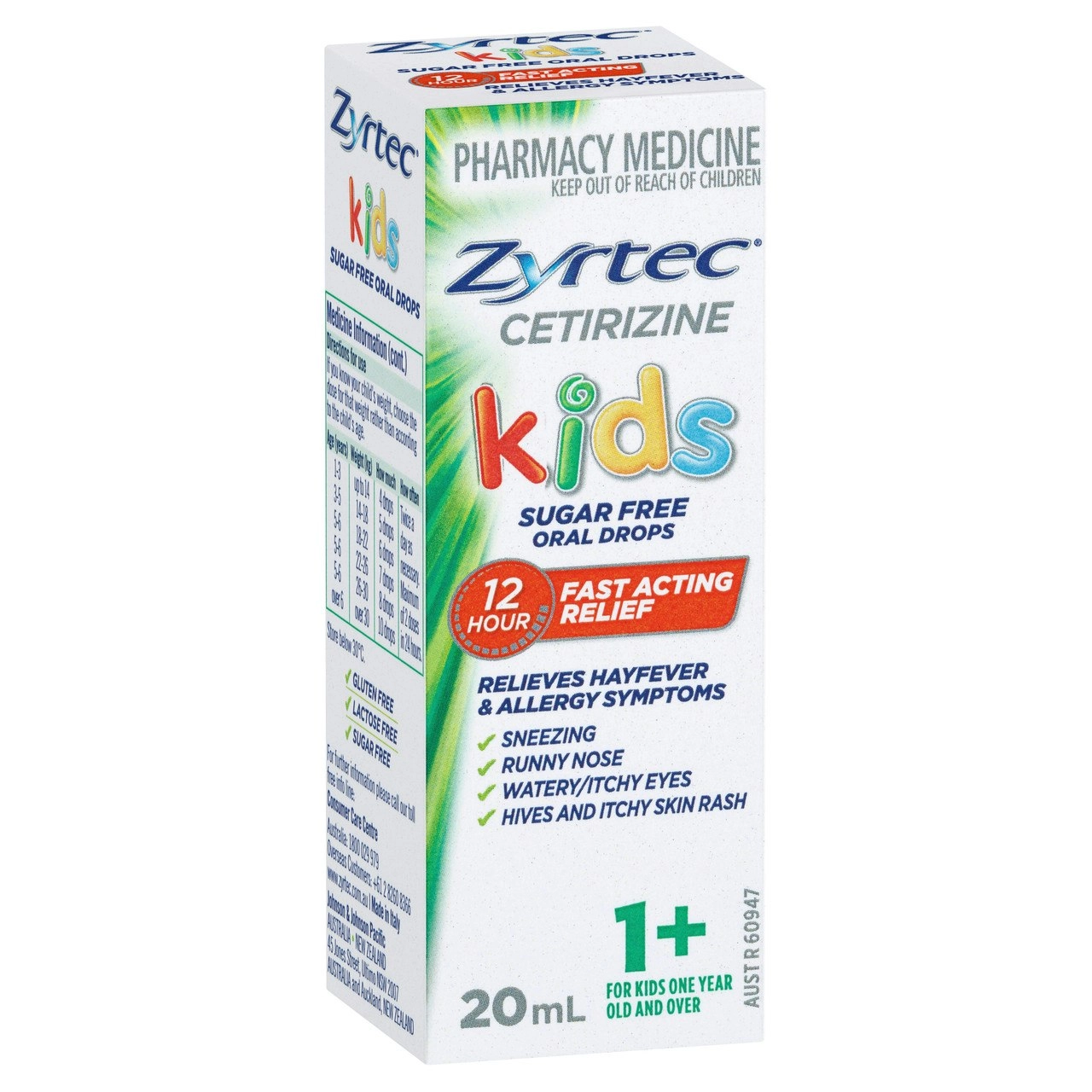 Zyrtec Kids Allergy & Hayfever Relief Antihistamine Oral Drops 20mL