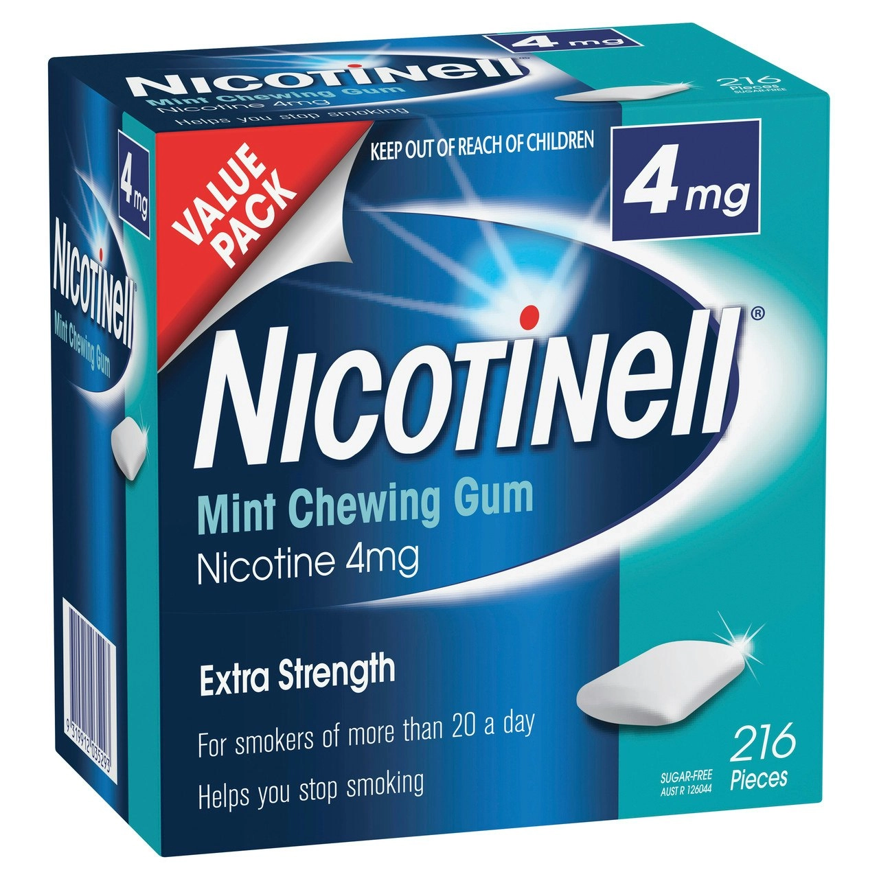 Nicotinell Stop Smoking Mint Gum Extra Strength 4mg 216 Pack