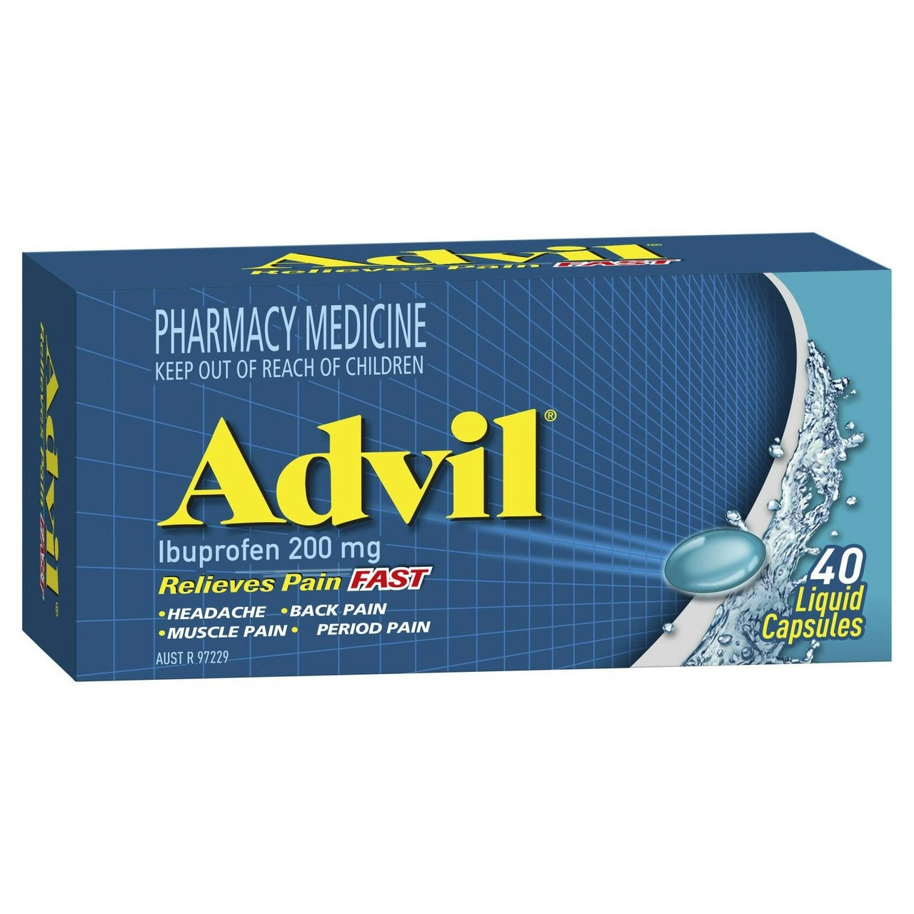 Advil Liquid Capsules for Fast & Effective Pain Relief 200mg Ibuprofen 40 Pack