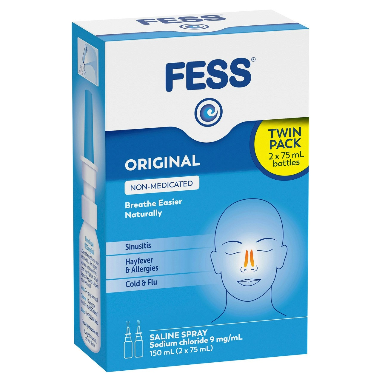 FESS Original Nasal Saline Spray 2 x 75 mL