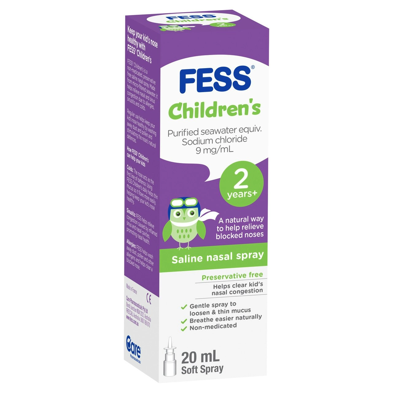 FESS Children's Nasal Saline Spray 2 Years+ 20mL