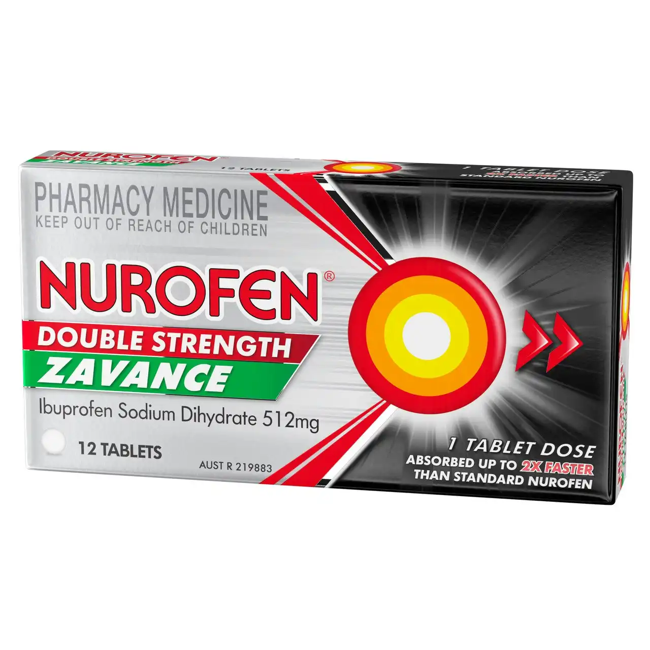 Nurofen Double Strength Zavance Fast Headache Relief Tablets 512mg Ibuprofen Sodium Dihydrate 12 pack