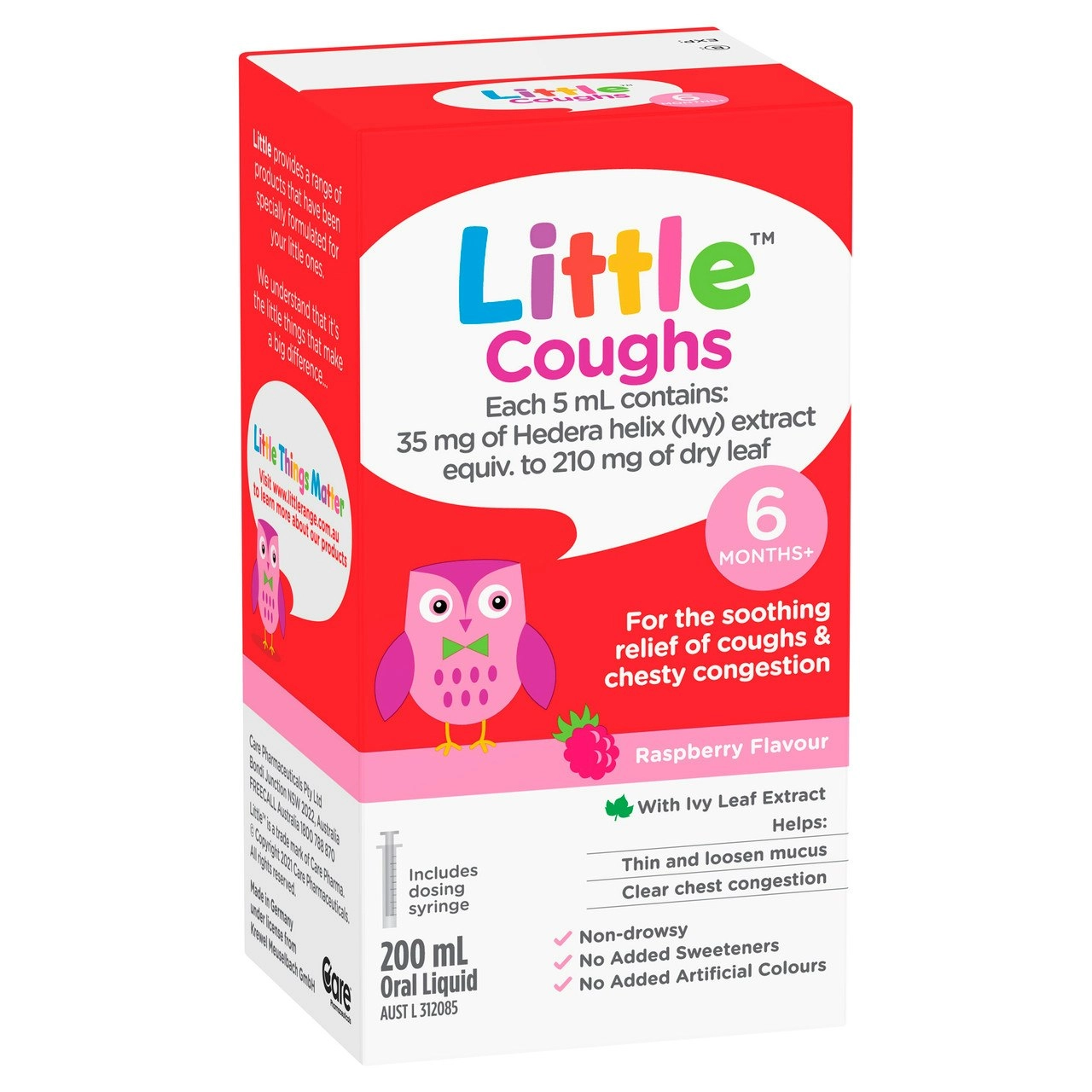 Little Coughs Oral Liquid Raspberry 200mL