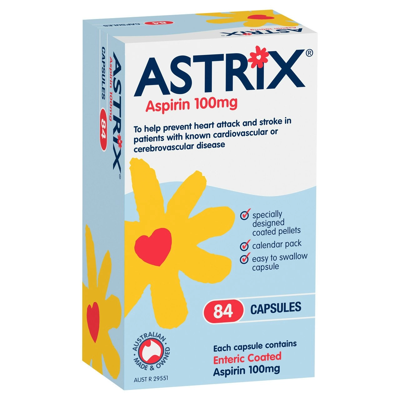 Astrix Aspirin 100mg 84 Capsules