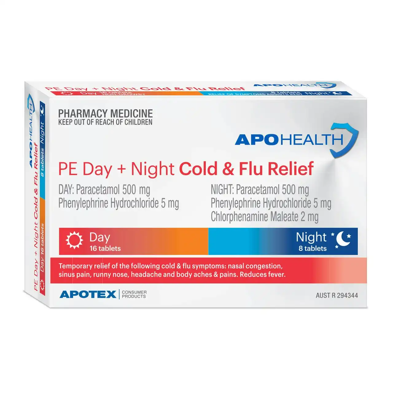 Apohealth PE Day + Night Cold & Flu Relief Tablets 24