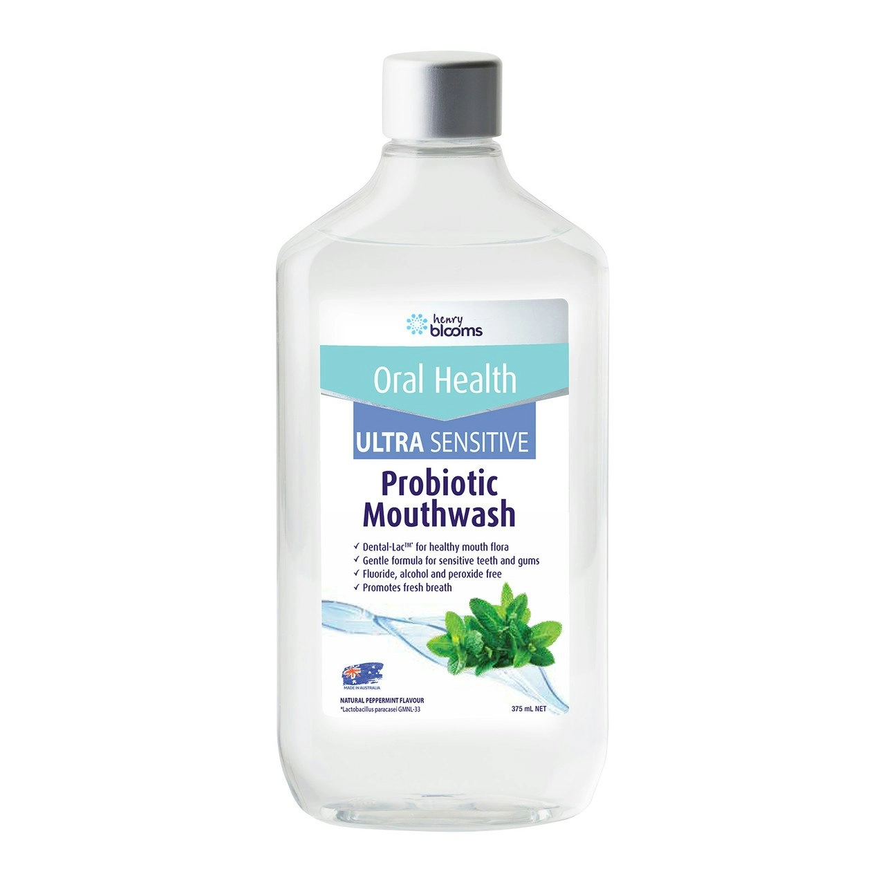 Henry Blooms Ultra Sensitive Probiotic Mouthwash 375ml