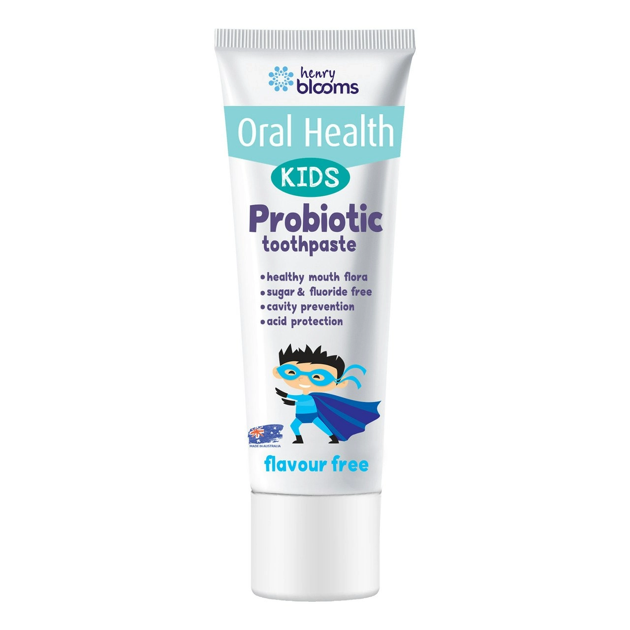 Henry Blooms Kids Probiotic Toothpaste Flavour Free 50g