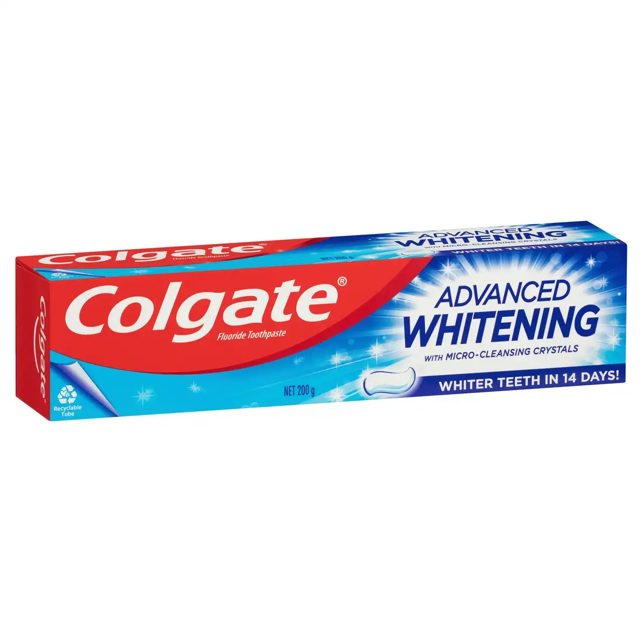 Colgate Advanced Whitening Toothpaste, 200g, with Micro-Cleansing Crystals