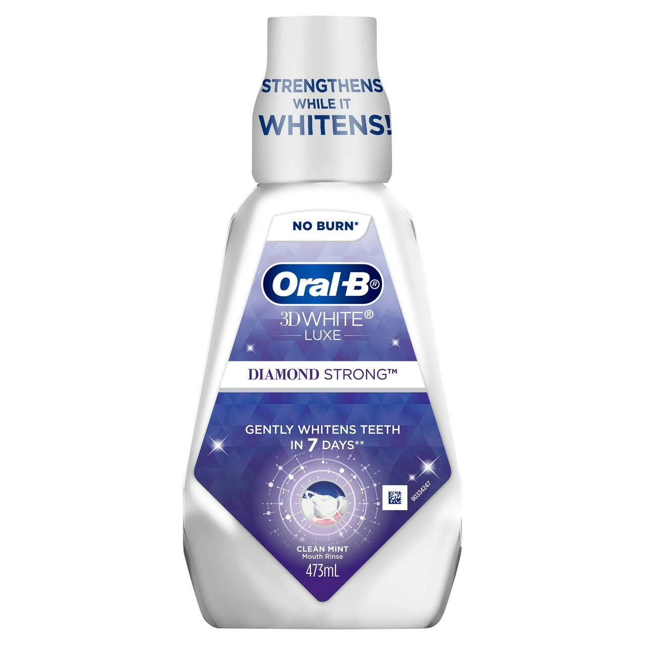 Oral-B 3DWhite Luxe Diamond Strong Whitening Mouthwash, 473ml