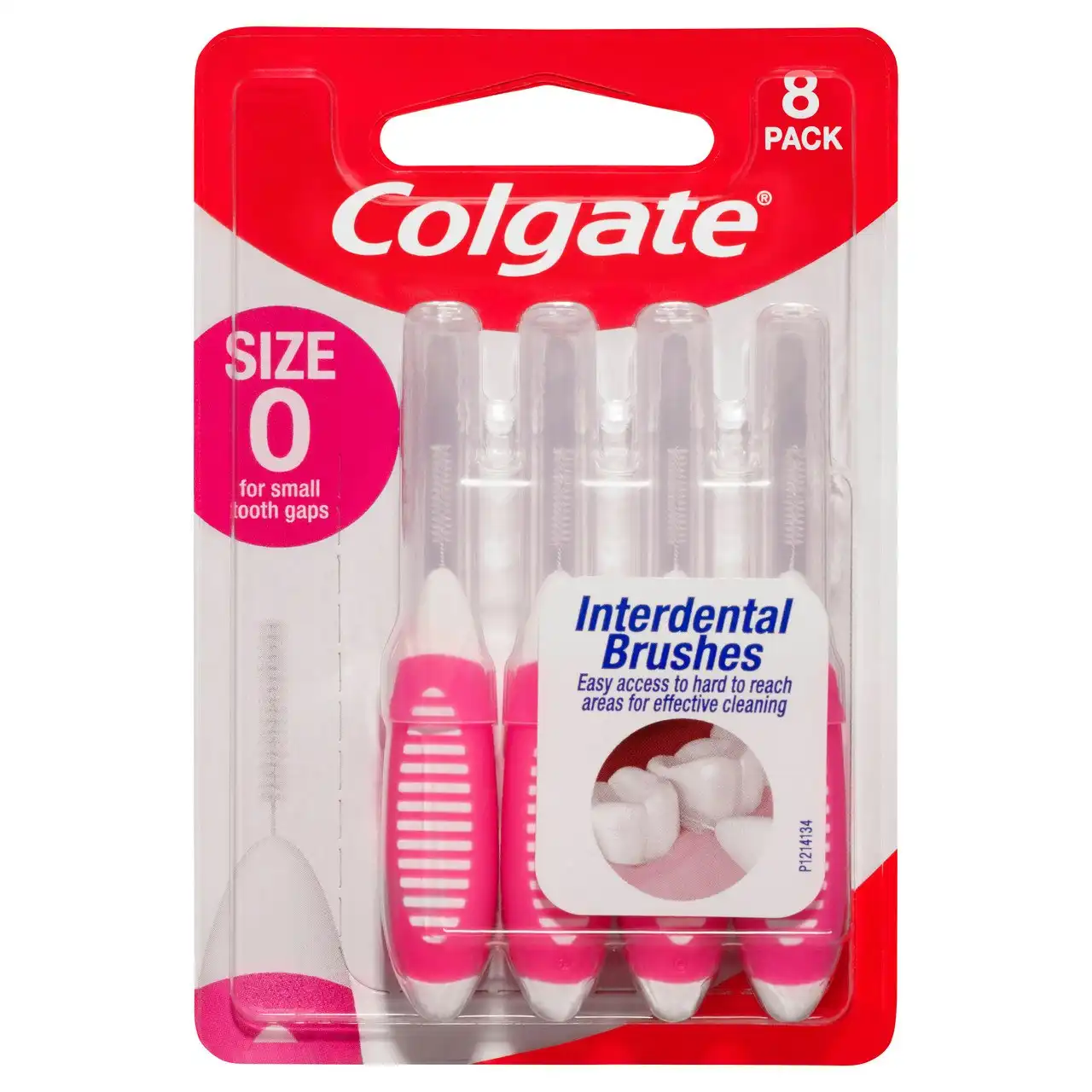 Colgate Interdental Brushes, 8 Pack, Soft Bristles, Size 0 for Small Tooth Gaps