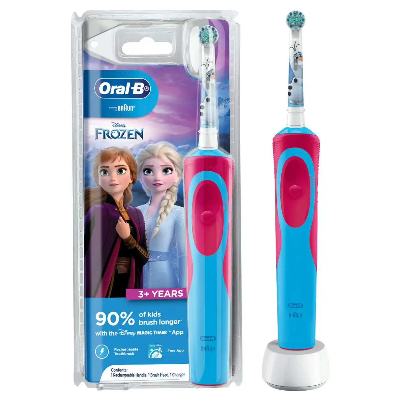 Oral-B Kids Stages Power Frozen Pink and Blue Electric Toothbrush with charger