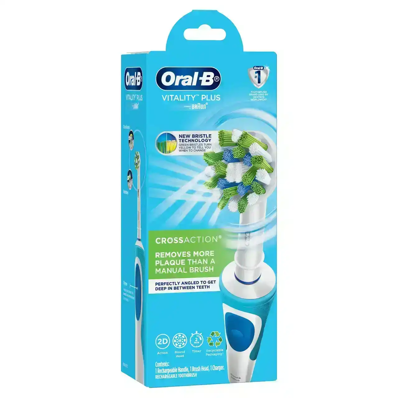 Oral-B Vitality Cross Action White Electric Toothbrush with charger