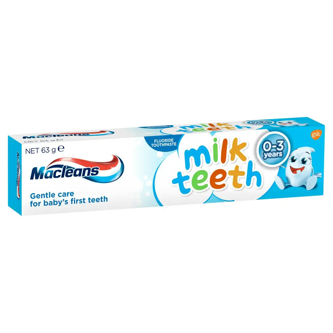 Maclean's Milk Teeth Fluoride Toothpaste for 0-3 years 63g